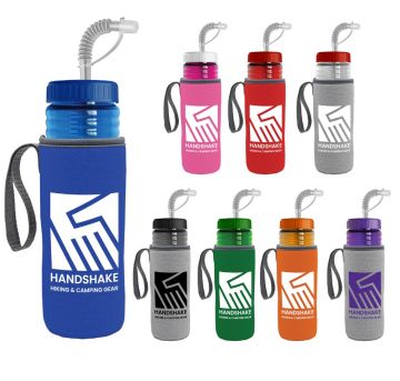 Slim Sports Bottle with Straw Lid